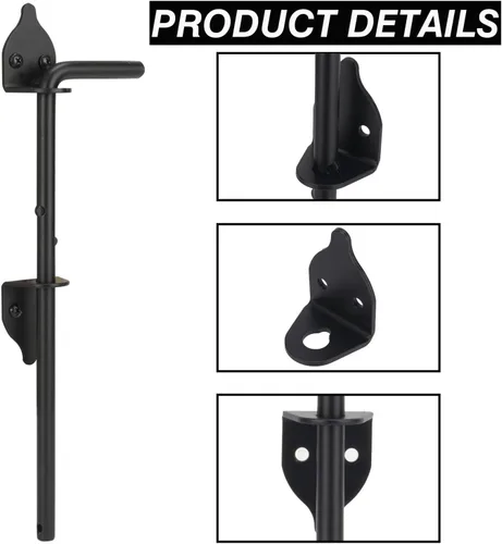 Miniatura 3 de 12" Tornillo de Bastón Pesado de Caída para Puerta, Pestillo de Suelo para Puerta para Cercas de Madera Puertas de Metal, Tope de Puerta de Metal 1