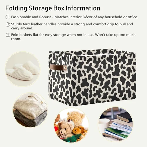 Miniatura 5 de Cesta de almacenamiento grande con asas para dormitorio, hogar, oficina Color 6