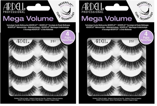 Miniatura 10 de Ardell Pestañas de aspecto natural Mega Volume, 252 – Volumen completo, pestañas postizas de larga duración para un aspecto impecable, 4 pares Mega