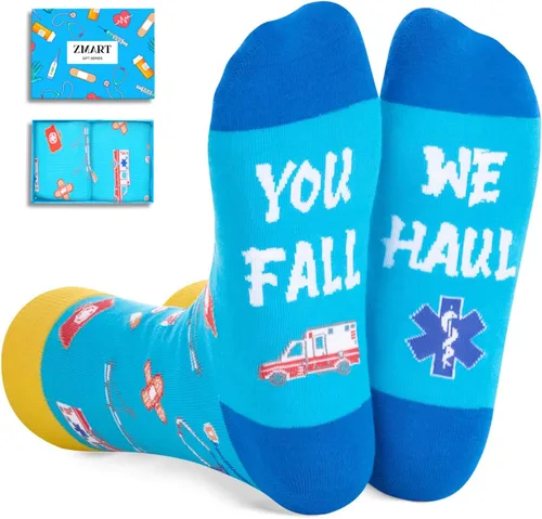 Zmart Divertidos quimioterapia cáncer de mama recuperación diabética terapia física EMT Enfermera CNA Paramédico Get Well Soon Regalos Calcetines
