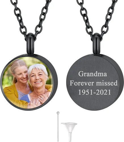 Miniatura 122 de FindChic Collares personalizados con urna para cenizas, barra vertical, gato, luna, reloj de arena, garra de perro, acero inoxidable, chapado en oro