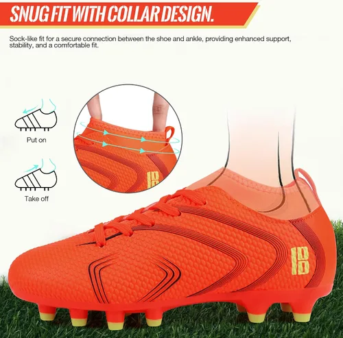 Miniatura 3 de brooman Zapatos de fútbol para niños y niñas, zapatos de fútbol para exteriores
