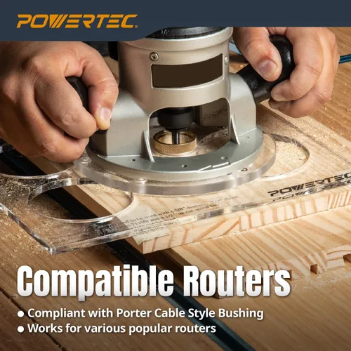 Miniatura 7 de POWERTEC 71869 Brocas de Router Kit de Incrustaciones de Latón Macizo con Plantilla de Mariposa 7 en 1 Pajarita Decorativa