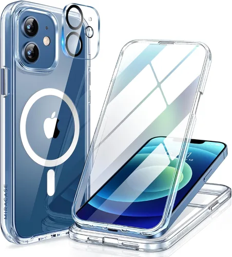 Miniatura 165 de Miracase Funda para iPhone 13 de 6.1 pulgadas, [sin burbujas] funda de teléfono de cuerpo completo con pantalla de vidrio completa integrada, sin
