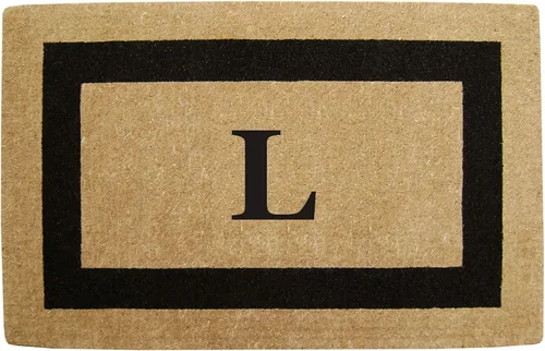 Miniatura 42 de Tapete de fibra de coco natural, para puerta de entrada, rectangular, resistente, para patio, atrapador de suciedad antideslizante, decoración