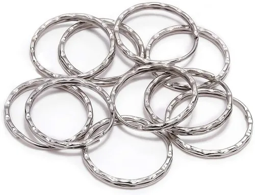 30 unids/lote de rodio Color Split Llaveros 0.984 in Llavero Llavero Llaveros Cierre Hallazgos Clave para DIY Joyería Fabricación Accesorios