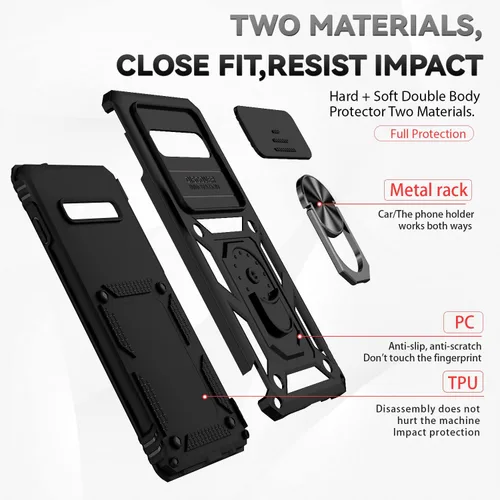 Miniatura 8 de Funda para Samsung Galaxy S10 con cubierta para lente de cámara, protector de pantalla HD, doble capa de grado militar, probada contra caídas