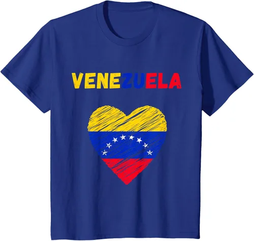 Miniatura 65 de Camiseta con la bandera venezolana con corazón de Venezuela, Negro