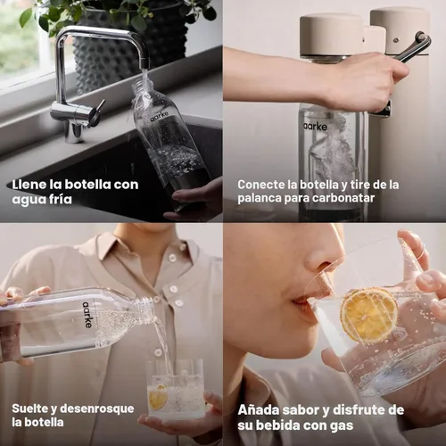 Miniatura 3 de Aarke Carbonator lll, Máquina de agua con gas y carbonatación, acero inoxidable con botella reutilizable PET sin BPA, volumen 1L/34 fl oz (dorado)