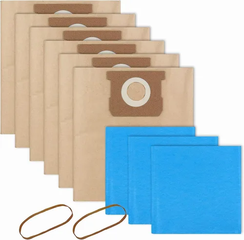 19-3100 Bolsas de aspiradora compatibles con aspiradora Stanley de 5 a 6 galones, paquete de 6 bolsas de filtro desechables y 3 bolsas de filtro 2
