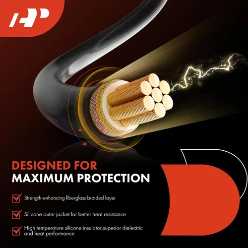 Miniatura 6 de A-Premium Juego de 5 cables de bujía de encendido compatibles con Nissan Sentra 1982 y Mazda MX-6 626 1988-1992, B2000 1986, B2200 1987-1993