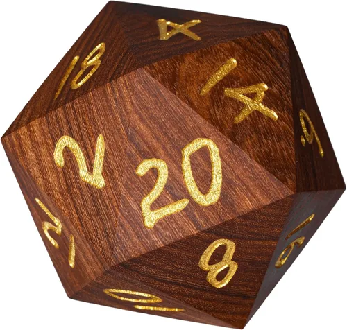Miniatura 13 de Juego de dados D&D de sándalo rojo, dados poliédricos de madera natural con caja de lata de metal para juegos de rol y juegos de mesa