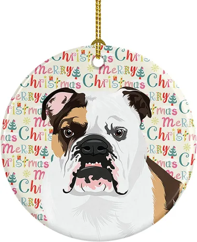 Miniatura 104 de Caroline's Treasures Bulldog Francés Azul de Navidad Adorno de Cerámica Decoraciones Colgantes para Árbol de Navidad para Hogar Navidad, Festividad