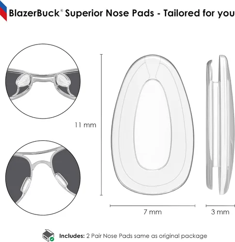 Miniatura 2 de BLAZERBUCK Almohadillas de nariz de repuesto transparentes para gafas de sol Oakley Elmont M