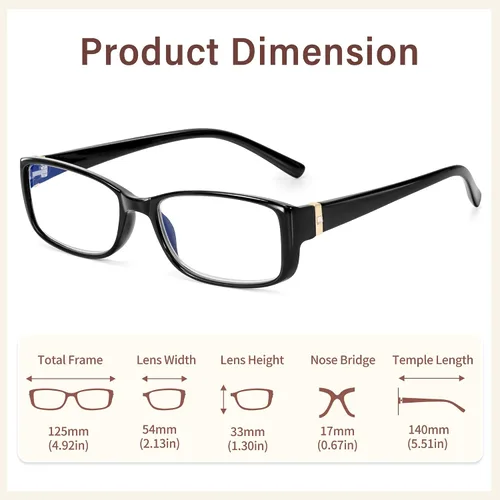 Miniatura 5 de Madison Avenue Paquete de 2 Gafas de Lectura Clásicas con Bloqueo de Luz Azul para Mujeres, Vintage Anti Reflejo/Fatiga Ocular Lectores