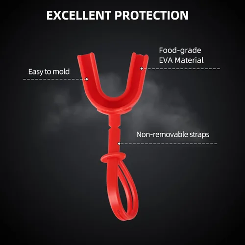 Miniatura 5 de Paquete de 6 protectores bucales deportivos con correas y estuche, ajuste personalizado, boquilla para adultos y jóvenes, para fútbol, hockey