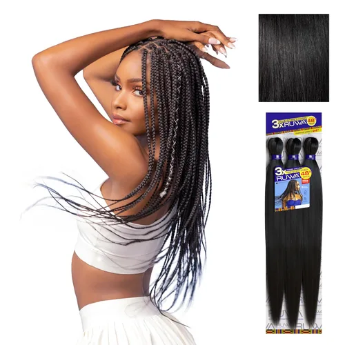 Sensationnel Ruwa - Cabello trenzado preestirado, 3 x 48 pulgadas, repelente al agua, kanekalon, de secado rápido, sintético, sin picazón (1