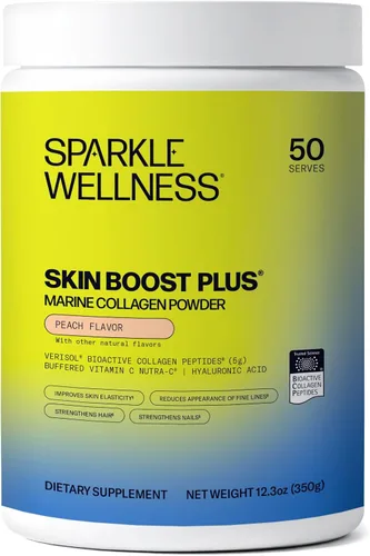 Péptidos de colágeno hidrolizado bioactivos de Verisol® derivados del mar de Sparkle Wellness | Suplemento de polvo de colágeno con vitamina C y