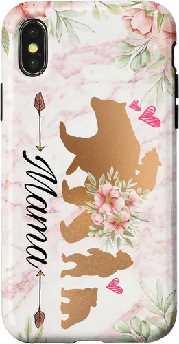 Miniatura 5 de iPhone 15 Plus Mama Bear & Cubs Design Phone Grip para mamá - Funda para 3 niños
