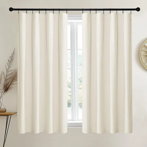 Miniatura 51 de NICETOWN Cortinas blancas extralargas de 144 pulgadas para telón de fondo, cortinas de terciopelo con aislamiento térmico y reducción de ruido