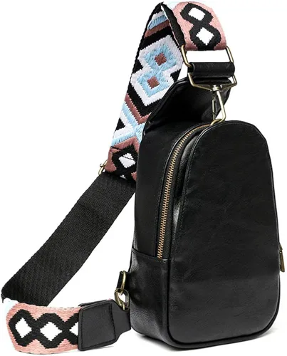 Sling Bag for Women Fanny Pack Crossbody Bags for Women Chest Bags Cross Body Purse PU Shoulder Backpack