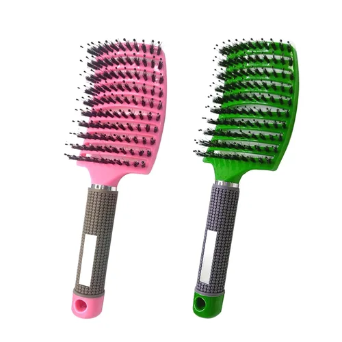 Miniatura 11 de Cepillo para el cabello, paquete de 2 cerdas de jabalí, ventilado, curvado, secado rápido, desenredante, brillo y suave, todo tipo de cabello