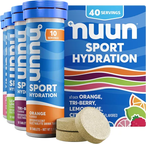 Miniatura 10 de Nuun Sport Tabletas de Electrolitos con Magnesio, Calcio, Potasio, Cloruro y Sodio, Sin Gluten y Veganas, Limonada de Fresa, Paquete de 8