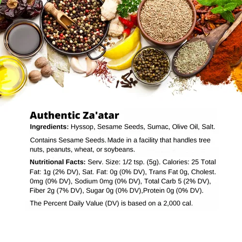 Miniatura 3 de SPICE + LEAF - Auténtico Zaatar libanés de primera calidad, mezcla de especias veganas kosher sin conservantes utilizada para el sabor de Oriente