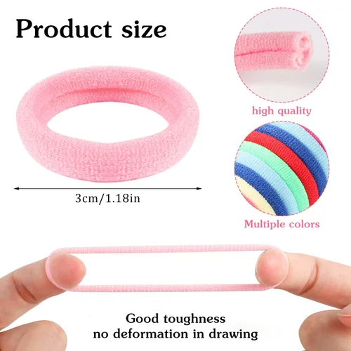 Miniatura 2 de Juego de 200 ligas para el cabello multicolor sin costuras para niñas, pulseras de telar para niños pequeños, kit de bricolaje