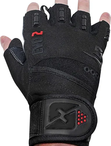 Guantes de levantamiento de pesas skott Evo 2 con soporte de muñequera integrado - Doble costura para mayor durabilidad - Ponte en forma con los