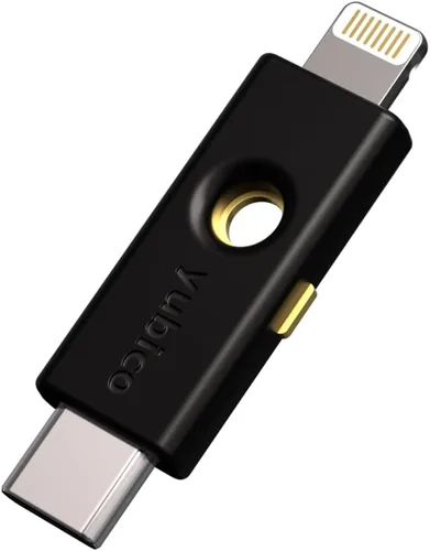 Yubico - YubiKey 5Ci - Llave de seguridad de autenticación multifactor (MFA) y clave de acceso para iPhone/Android/PC, conectores duales para