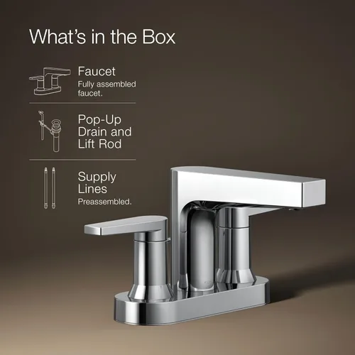 Miniatura 2 de Kohler 97031-4-BN Taut - Grifo para lavabo de baño, 1.2 gpm, níquel cepillado vibrante Vibrant Brushed Nickel