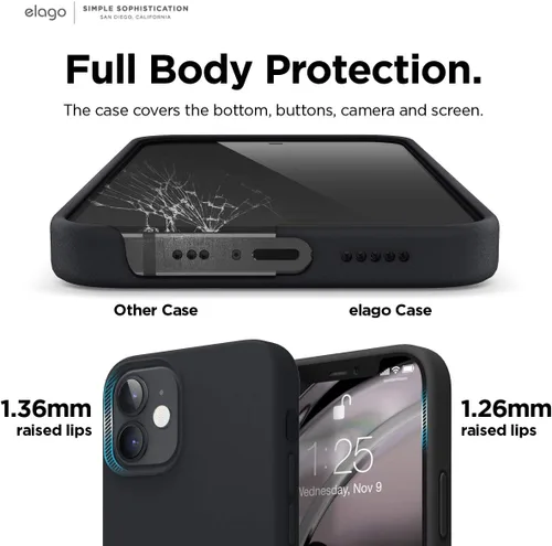 Miniatura 6 de elago Funda magnética de silicona compatible con MagSafe compatible con iPhone 12 y compatible con iPhone 12 Pro de 6.1 pulgadas, imanes integrados