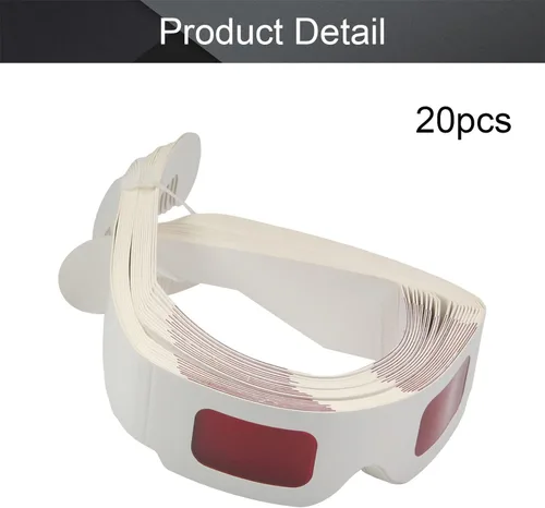 Miniatura 4 de Heyiarbeit 20 piezas de gafas 3D rojo-rojo marco de cartón lente de resina blanca juego de película 3D estilo de actualización adicional