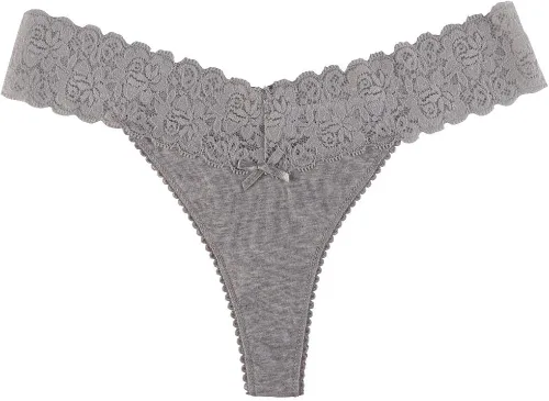 Miniatura 7 de UWOCEKA - Tangas de algodón para mujer variedad de tangas de encaje 10 unidades de bragas Tanga