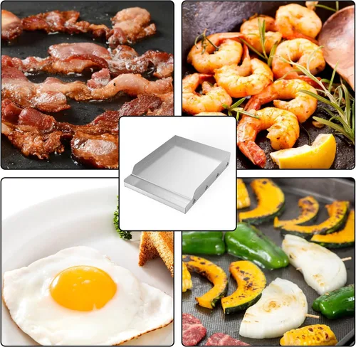 Miniatura 5 de Onlyfire Parrilla de cocina de acero inoxidable para barbacoa, parrilla universal con parte superior plana para la mayoría de parrillas
