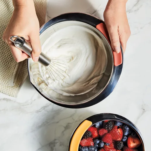 Miniatura 7 de Ayesha Curry Kitchenware Pantryware - Cuencos para mezclar de acero inoxidable, juego de 3 piezas, color plateado con asas