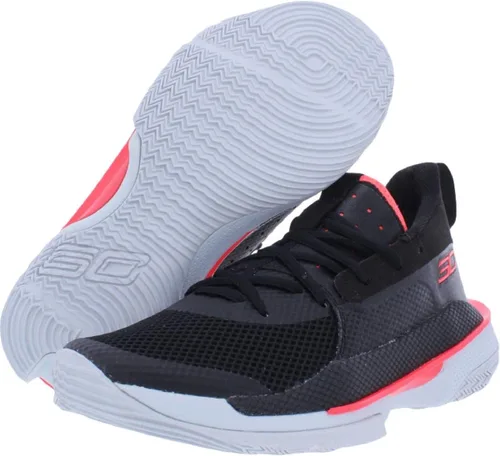 Miniatura 3 de Under Armour Curry 7 - Tenis de baloncesto para niños preescolares 3022114-100, BlancoNegroRojo