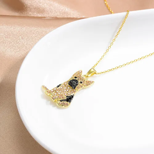Miniatura 69 de Collares con colgante de perro de plata de ley S925 – 24 razas corgi/husky/labrador/pastor para mujer