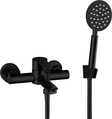 Miniatura 10 de Aolemi Llenador de bañera de montaje en pared, níquel cepillado, grifo de bañera central de 6 pulgadas con ducha de mano, acero inoxidable SUS304