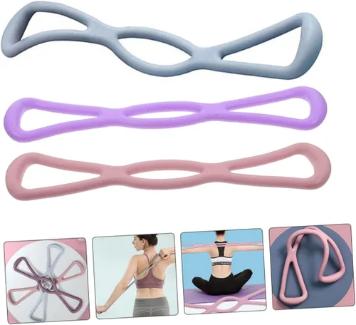 Miniatura 7 de Beaupretty 3 bandas de resistencia de yoga de alta elasticidad, correas de entrenamiento de estiramiento creativo para entrenamiento de fuerza