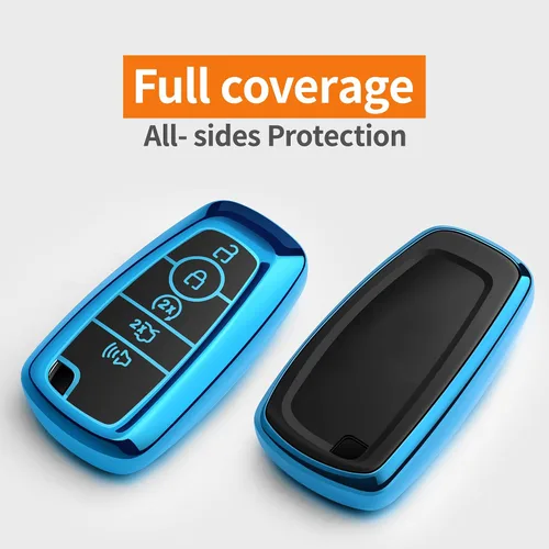 Miniatura 3 de Funda para llavero Ford con llavero de TPU suave de alta calidad, protección completa, compatible con Ford Explorer, Mustang Fusion Escape F150 F250
