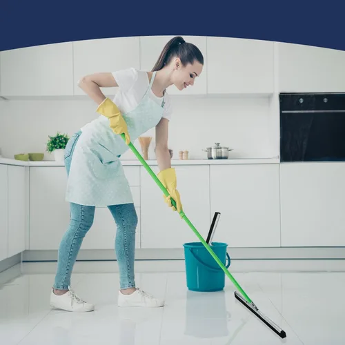Miniatura 7 de Lasnten 2 limpiadores de piso de doble espuma para hormigón industrial de acero inoxidable con escoba de goma resistente, hoja de espuma EVA