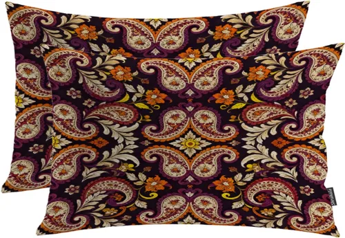 Miniatura 47 de Shrahala Funda de almohada decorativa de castillo oscuro de Halloween, casa con murciélagos de bruja, esqueleto, funda de almohada cuadrada mezclada