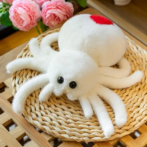 Miniatura 9 de Juguete de peluche de araña, suave peluche Kawaii de Halloween de 10 pulgadas, decoración de regalo para niños y adultos (negro)