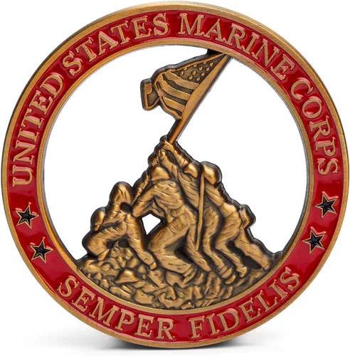 Moneda de desafío USMC del Cuerpo de Marines Iwo Jima con arenas reales de Iwo Jima - Regalos del Cuerpo de Marines Negocio propiedad de