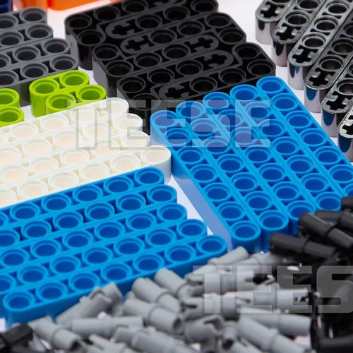 Miniatura 3 de TEESE 430 pines de eje de marco de haz, compatibles con piezas técnicas, para bloques STEM-MOC-EV3-Project-Track-Car-Bulk- (color aleatorio)