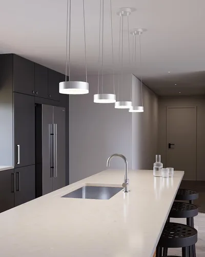 Miniatura 5 de Sonneman Modern Lighting 2311.16 Corona - Lámpara colgante LED con anillo de 1 luz para isla de cocina o comedor con cubierta acrílica, cable