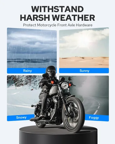 Miniatura 7 de Benlari - Cubiertas de tuerca de eje delanteras CNC para Harley, tapas de tuerca de eje negras compatibles con Harley Davidson Touring Sportster