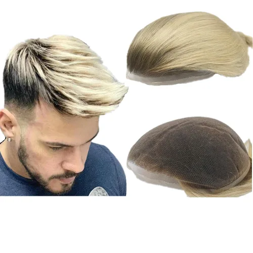 Miniatura 15 de N.L.W. Sistema de reemplazo de cabello para hombre NLW pelo humano toupee para hombres con encaje HD suave fino Super Swiss 10x8 tamaño base pelos